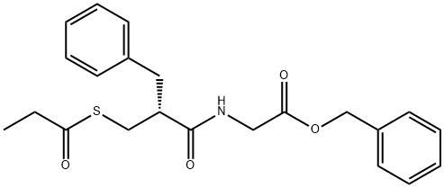 benzyl 2-(2-benzyl-3-(propionylthio)propanamido)acetate Struktur