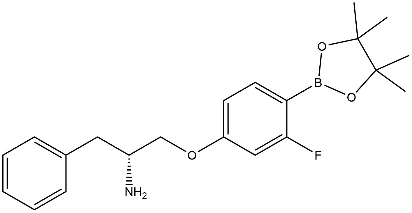 ALPHA-[3-FLUORO-4-(4,4,5,5-TETRAMETHYL-1,3,2-DIOXABOROLAN-2-YLPHENOXY)METHYL]-BENZENEETHANAMINE Struktur