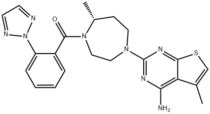 Methanone, [(7R)-4-(4-amino-5-methylthieno[2,3-d]pyrimidin-2-yl)hexahydro-7-methyl-1H-1,4-diazepin-1-yl][2-(2H-1,2,3-triazol-2-yl)phenyl]- Struktur