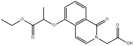 2(1H)-Isoquinolineacetic acid, 5-(2-ethoxy-1-methyl-2-oxoethoxy)-1-oxo- Struktur