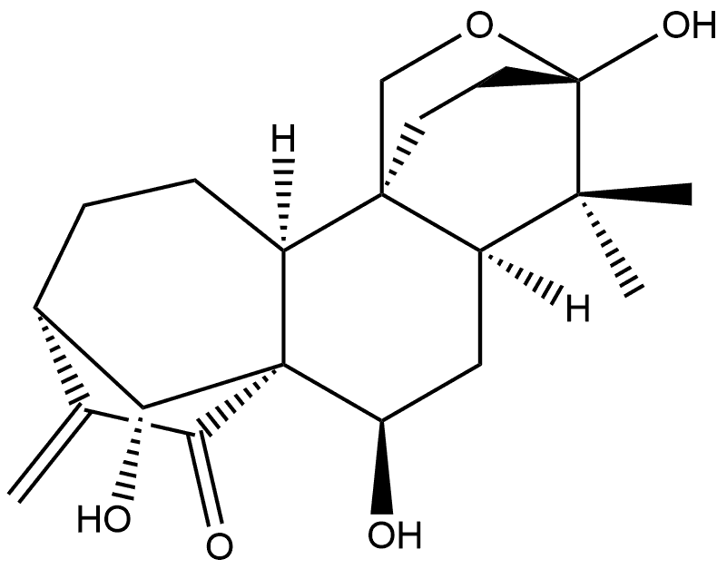 Kaur-16-en-15-one, 3,20-epoxy-3,7,14-trihydroxy-, (3α,7α,14R)- (9CI) Struktur