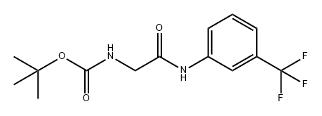 Carbamic acid, N-[2-oxo-2-[[3-(trifluoromethyl)phenyl]amino]ethyl]-, 1,1-dimethylethyl ester Struktur