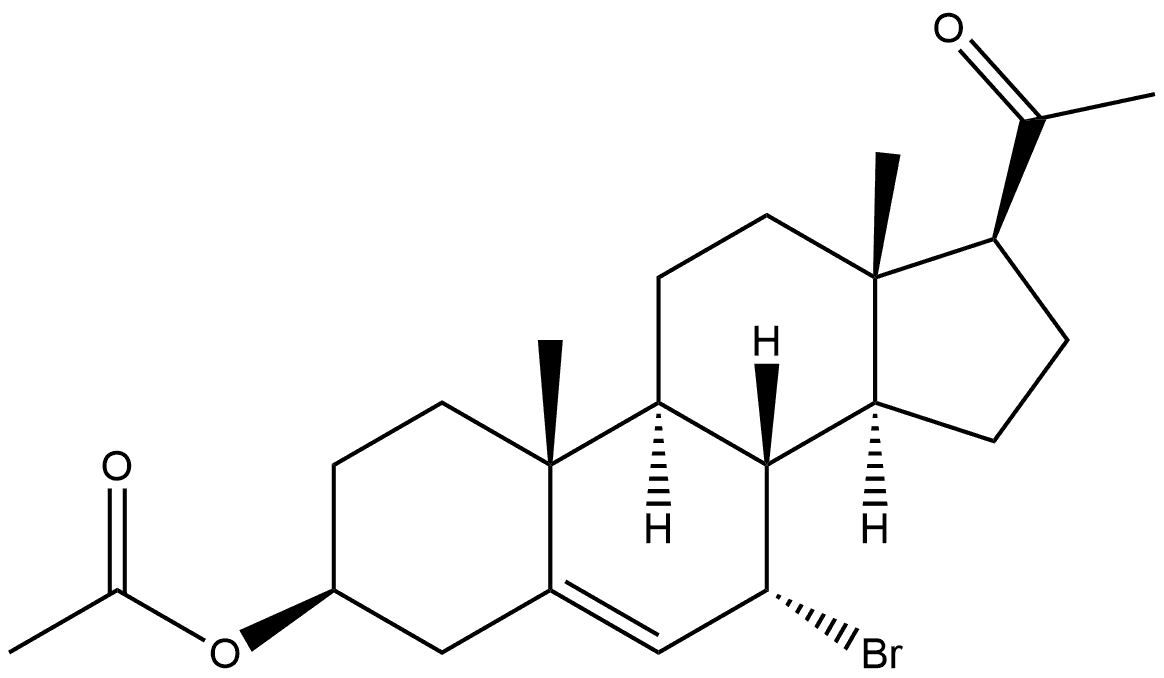 Pregn-5-en-20-one, 3-(acetyloxy)-7-bromo-, (3β,7α)- Struktur