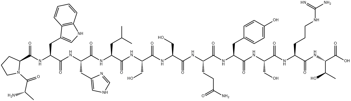 L-Threonine, L-alanyl-L-prolyl-L-tryptophyl-L-histidyl-L-leucyl-L-seryl-L-seryl-L-glutaminyl-L-tyrosyl-L-seryl-L-arginyl- Struktur