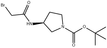 1-Pyrrolidinecarboxylic acid, 3-[(2-bromoacetyl)amino]-, 1,1-dimethylethyl ester, (3S)- Struktur