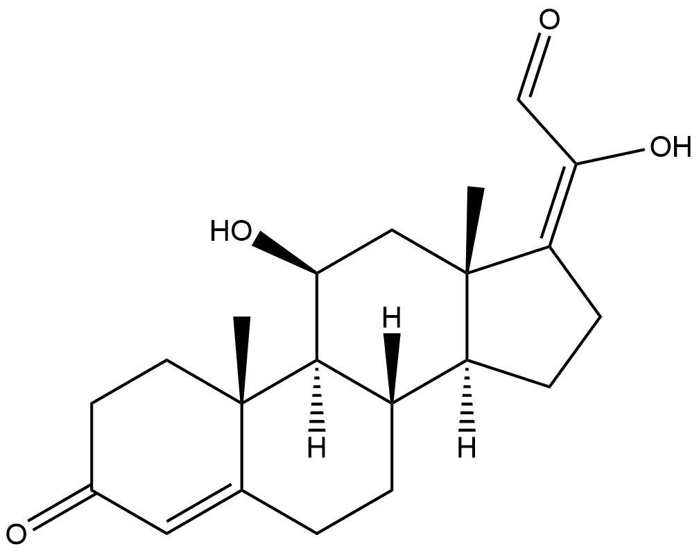 (11β,17E)-11,20-dihydroxy-3-oxo-pregna-4,17(20)-dien-21-al Struktur