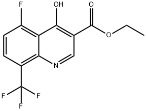 Ethyl 5-fluoro-4-hydroxy-8-(trifluoromethyl)quinoline-3-carboxylate Struktur