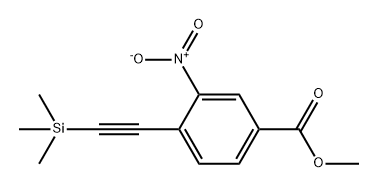 Benzoic acid, 3-nitro-4-[2-(trimethylsilyl)ethynyl]-, methyl ester Struktur