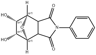 4,7-Epoxy-1H-isoindole-1,3(2H)-dione, hexahydro-5,6-dihydroxy-2-phenyl-, (4R,5S,6R,7S)-rel- Struktur