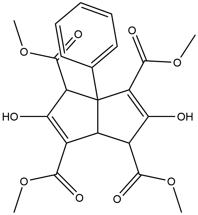 1,3,4,6-Pentalenetetracarboxylic acid, 1,3a,4,6a-tetrahydro-2,5-dihydroxy-3a-phenyl-, 1,3,4,6-tetramethyl ester Struktur