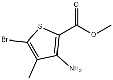 2-Thiophenecarboxylic acid, 3-amino-5-bromo-4-methyl-, methyl ester Struktur