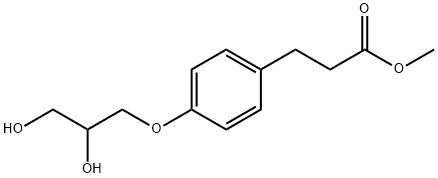 Benzenepropanoic acid, 4-(2,3-dihydroxypropoxy)-, methyl ester Struktur