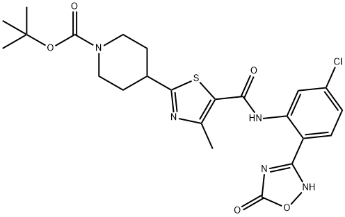 1-Piperidinecarboxylic acid, 4-[5-[[[5-chloro-2-(2,5-dihydro-5-oxo-1,2,4-oxadiazol-3-yl)phenyl]amino]carbonyl]-4-methyl-2-thiazolyl]-, 1,1-dimethylethyl ester