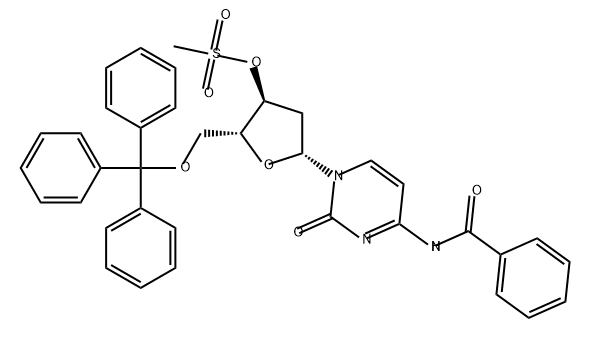 Cytidine, N-benzoyl-2'-deoxy-5'-O-(triphenylmethyl)-, 3'-methanesulfonate (9CI)