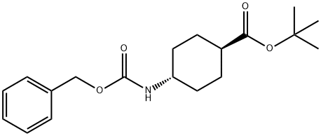 Cyclohexanecarboxylic acid, 4-[[(phenylmethoxy)carbonyl]amino]-, 1,1-dimethylethyl ester, trans- Struktur