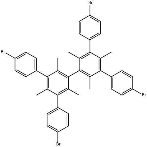 1,1':3',1'':3'',1'''-Quaterphenyl, 4,4'''-dibromo-5',5''-bis(4-bromophenyl)-2',2'',4',4'',6',6''-hexamethyl- Struktur