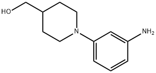 4-Piperidinemethanol, 1-(3-aminophenyl)- Struktur