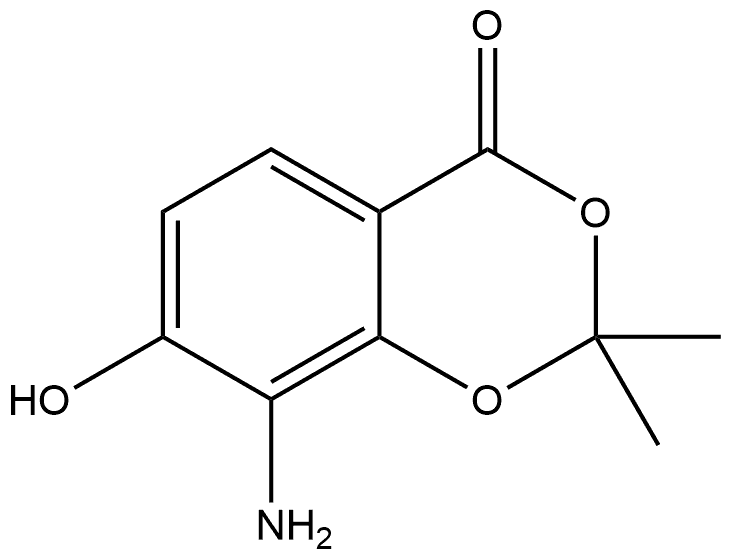 8-amino-7-hydroxy-2,2-dimethyl-1,3-benzodioxin-4-one Struktur