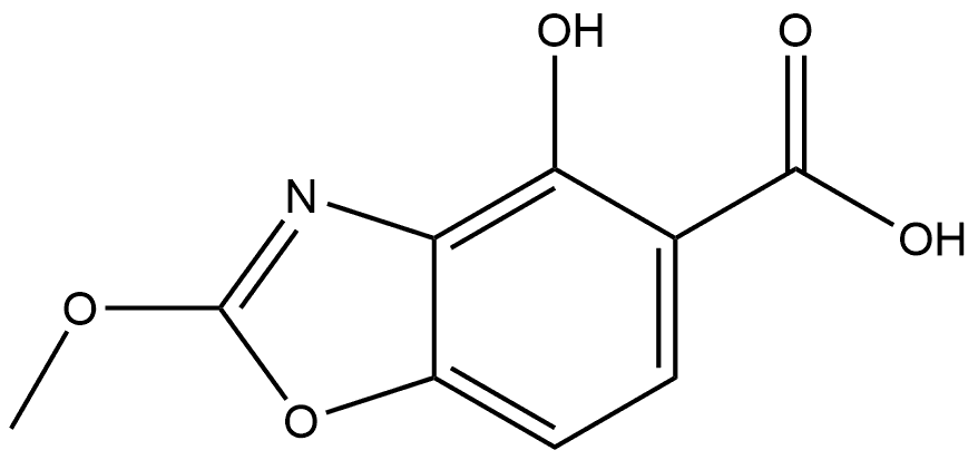 4-hydroxy-2-methoxy-1,3-benzoxazole-5-carboxylic acid Struktur