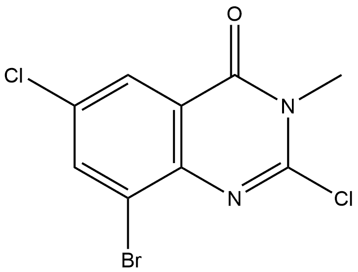 8-Bromo-2,6-dichloro-3-methyl-4(3H)-quinazolinone Struktur