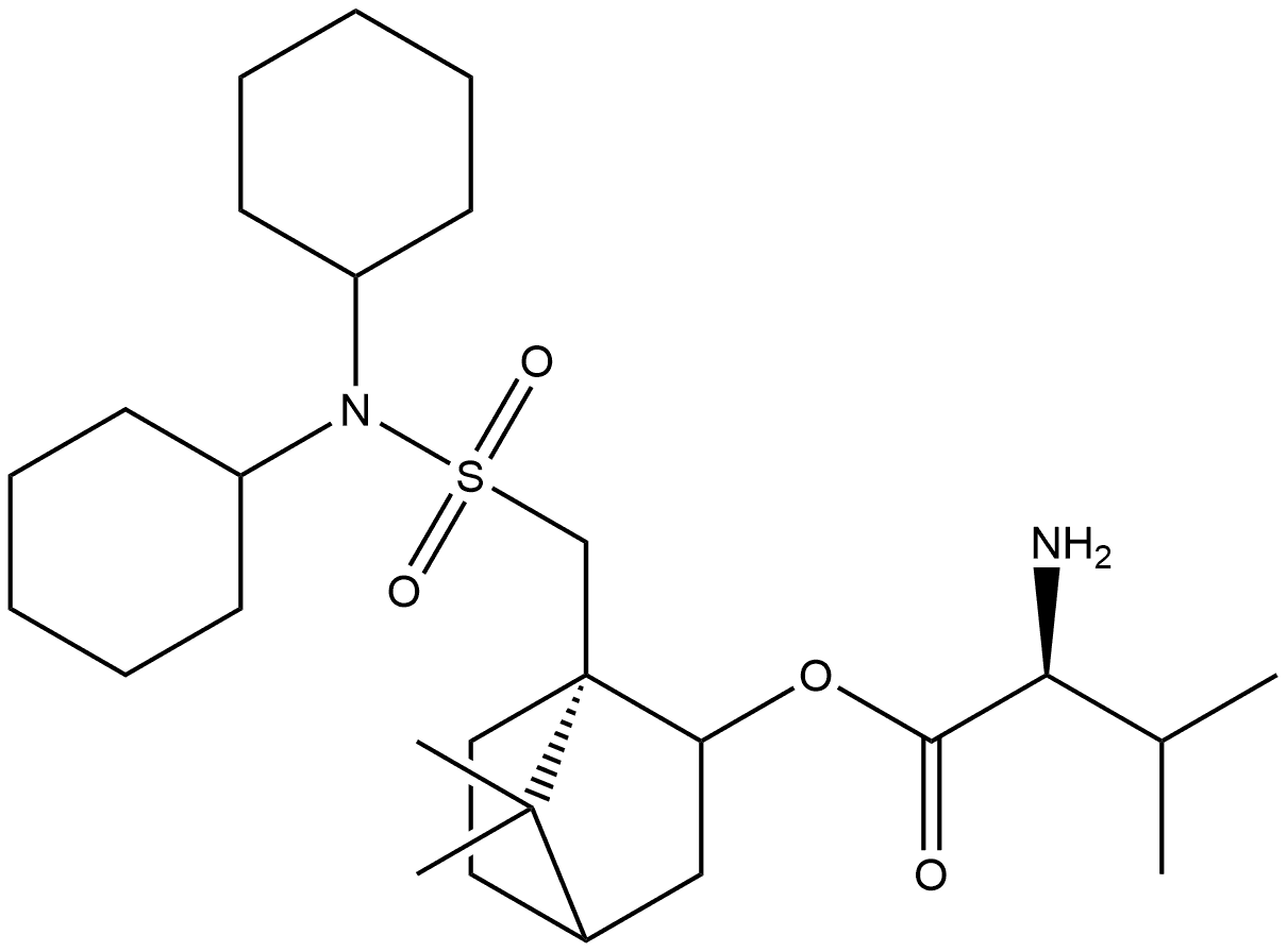 L-Valine, 1-[[(dicyclohexylamino)sulfonyl]methyl]-7,7-dimethylbicyclo[2.2.1]hept-2-yl ester, (1S-exo)- (9CI)