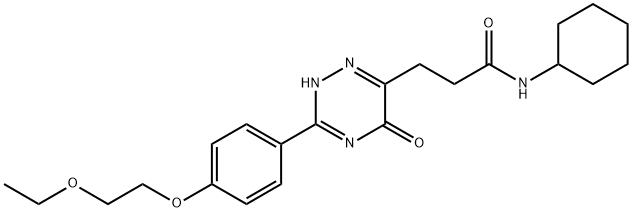 1,2,4-Triazine-6-propanamide, N-cyclohexyl-3-[4-(2-ethoxyethoxy)phenyl]-2,5-dihydro-5-oxo- Struktur