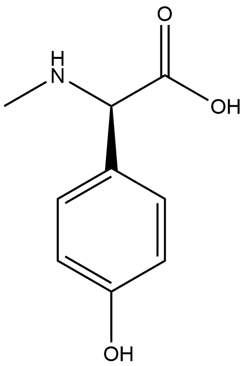 Benzeneacetic acid, 4-hydroxy-α-(methylamino)-, (R)- (9CI) Struktur