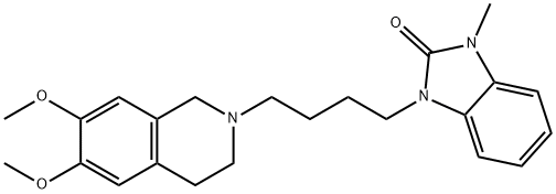 2H-Benzimidazol-2-one, 1-[4-(3,4-dihydro-6,7-dimethoxy-2(1H)-isoquinolinyl)butyl]-1,3-dihydro-3-methyl- Struktur