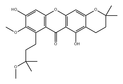 2H,6H-Pyrano[3,2-b]xanthen-6-one, 3,4-dihydro-5,9-dihydroxy-8-methoxy-7-(3-methoxy-3-methylbutyl)-2,2-dimethyl- (9CI)