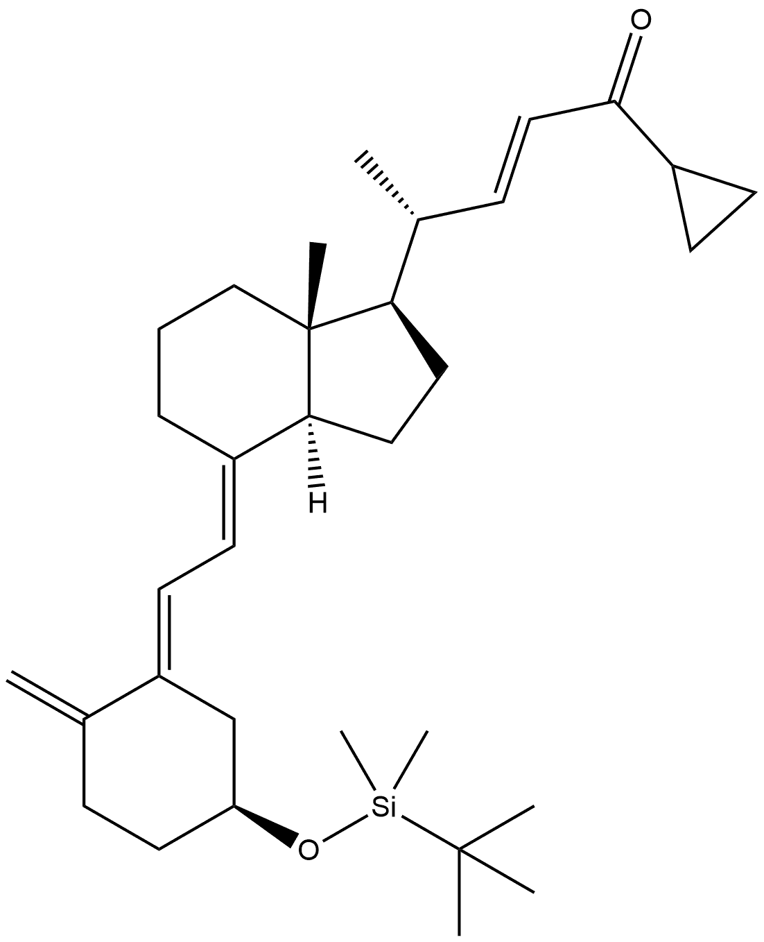 20(R),3(R)-(tert-butyldimethylsilyloxy)-20-(3'-cyclopropyl-3'-oxoprop-1'(E)-enyl)-9,10-secopregna-5(Z),7(E),10(19)-triene Struktur