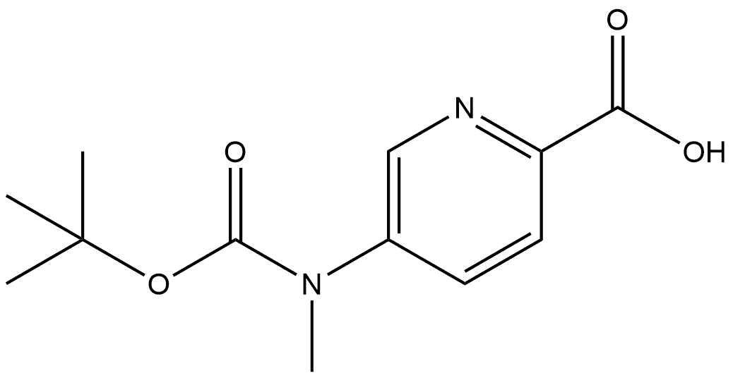 2-Pyridinecarboxylic acid, 5-[[(1,1-dimethylethoxy)carbonyl]methylamino]- Struktur