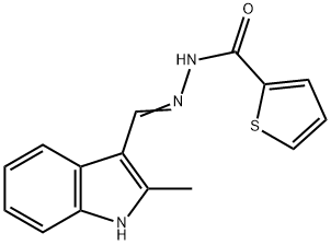 2-Thiophenecarboxylic acid, 2-[(2-methyl-1H-indol-3-yl)methylene]hydrazide Struktur