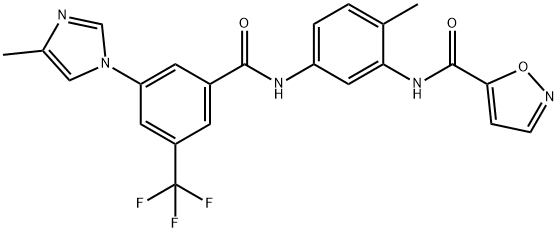 5-Isoxazolecarboxamide, N-[2-methyl-5-[[3-(4-methyl-1H-imidazol-1-yl)-5-(trifluoromethyl)benzoyl]amino]phenyl]- Struktur