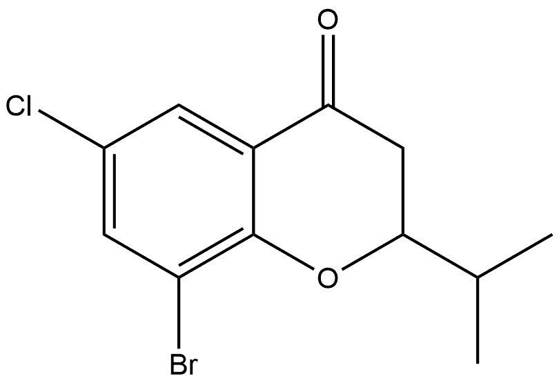 8-bromo-6-chloro-2-isopropylchroman-4-one Struktur