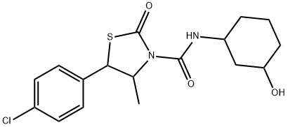 3-Thiazolidinecarboxamide, 5-(4-chlorophenyl)-N-(3-hydroxycyclohexyl)-4-methyl-2-oxo- Struktur