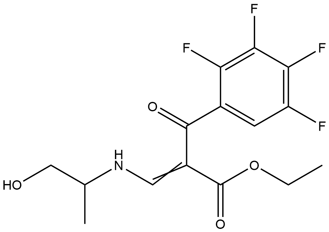 Ethyl 3-[(1-hydroxyprop-2-yl)amino]-2-(2,3,4,5-tetrafluorobenzoyl)acrylate Struktur