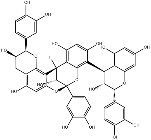 8,14-Methano-2H,14H-1-benzopyrano[7,8-d][1,3]benzodioxocin-3,5,11,13,15-pentol, 2,8-bis(3,4-dihydroxyphenyl)-10-[(2R,3R,4R)-2-(3,4-dihydroxyphenyl)-3,4-dihydro-3,5,7-trihydroxy-2H-1-benzopyran-4-yl]-3,4-dihydro-, (2R,3R,8R,14R,15R)-