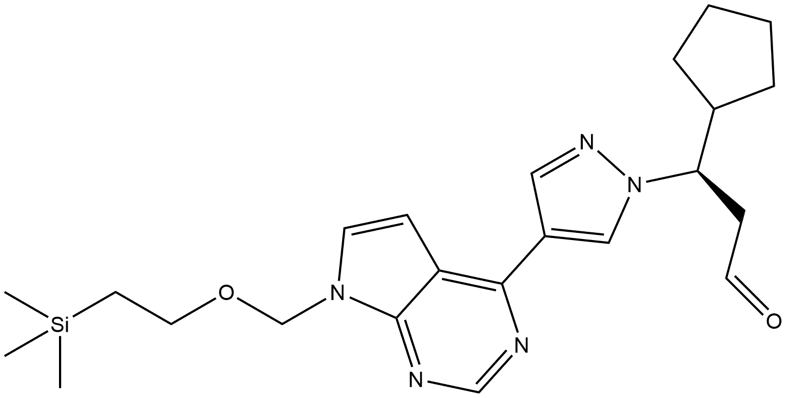 1H-Pyrazole-1-propanal, β-cyclopentyl-4-[7-[[2-(trimethylsilyl)ethoxy]methyl]-7H-pyrrolo[2,3-d]pyrimidin-4-yl]-, (βR)-