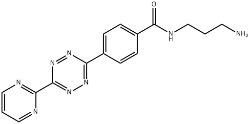 Benzamide, N-(3-aminopropyl)-4-[6-(2-pyrimidinyl)-1,2,4,5-tetrazin-3-yl]- Struktur