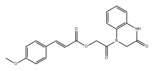 2-Propenoic acid, 3-(4-methoxyphenyl)-, 2-(3,4-dihydro-3-oxo-1(2H)-quinoxalinyl)-2-oxoethyl ester, (2E)- Struktur