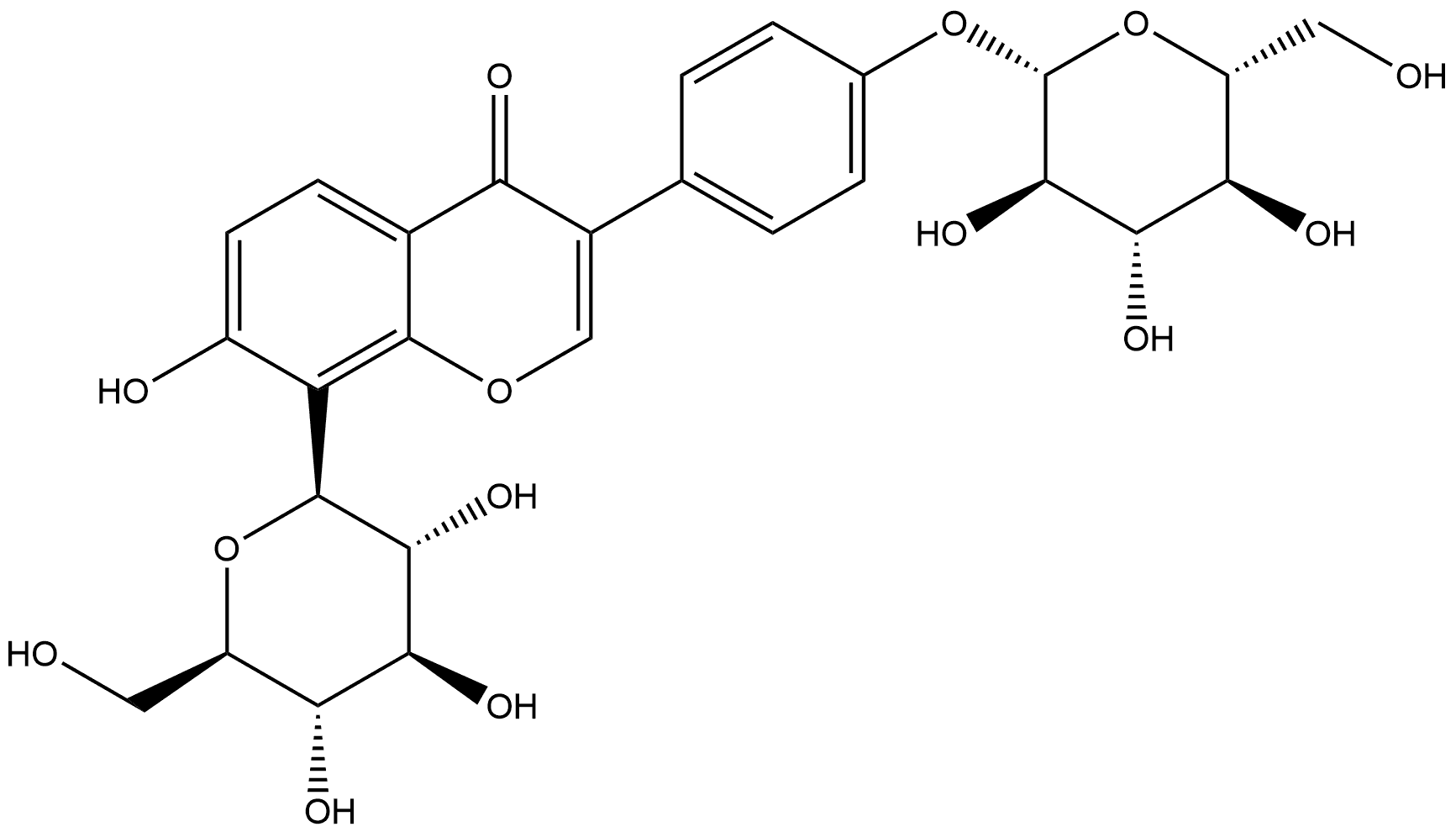 Puerarin-4'-O-β-D-glucopyranoside Struktur