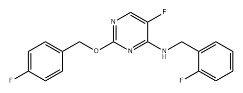 4-Pyrimidinamine, 5-fluoro-2-[(4-fluorophenyl)methoxy]-N-[(2-fluorophenyl)methyl]- Struktur