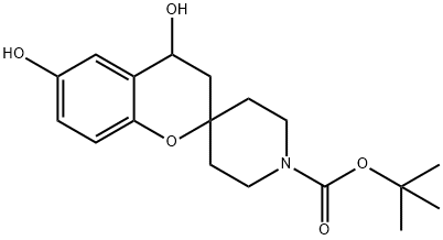 Spiro[2H-1-benzopyran-2,4'-piperidine]-1'-carboxylic acid, 3,4-dihydro-4,6-dihydroxy-, 1,1-dimethylethyl ester Struktur