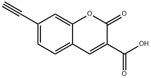 2H-1-Benzopyran-3-carboxylic acid, 7-ethynyl-2-oxo- Struktur