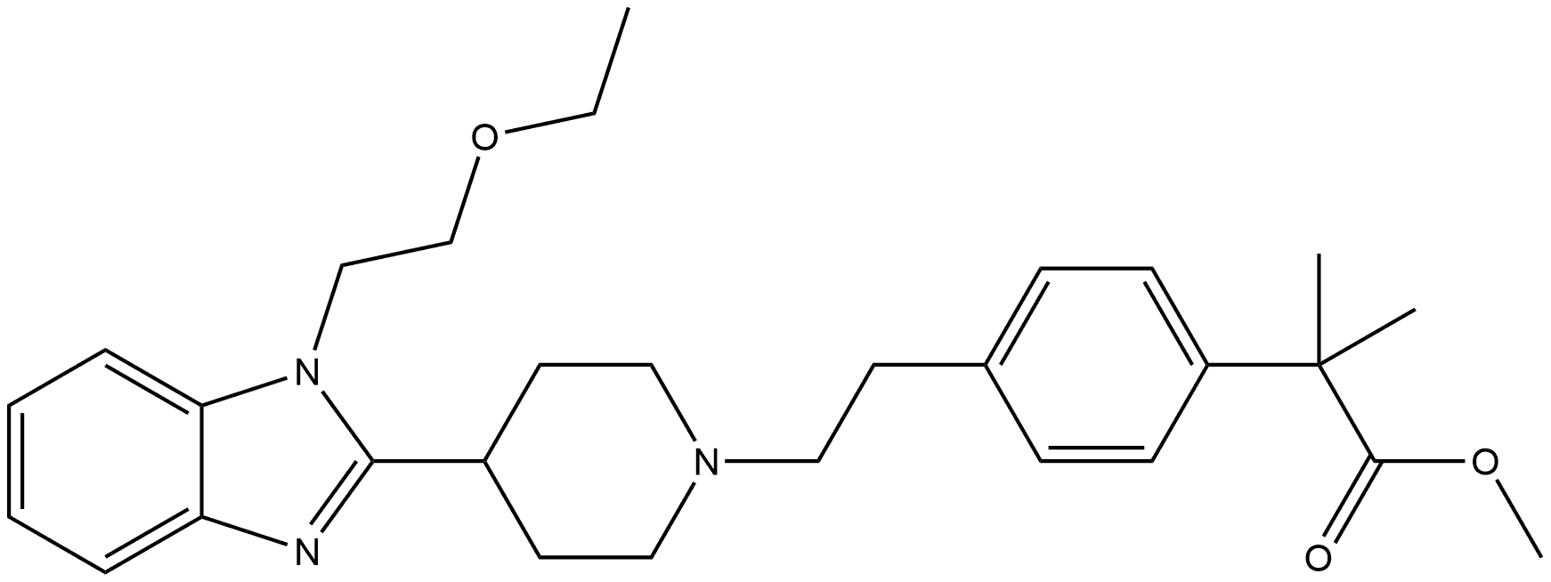 Benzeneacetic acid, 4-[2-[4-[1-(2-ethoxyethyl)-1H-benzimidazol-2-yl]-1-piperidinyl]ethyl]-α,α-dimethyl-, methyl ester