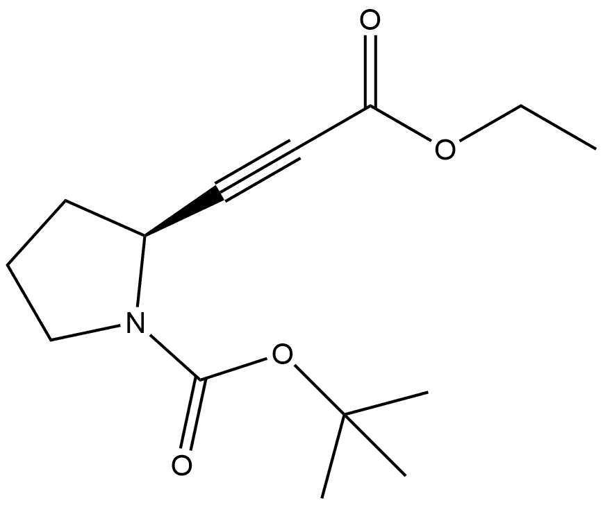 1,1-Dimethylethyl (2S)-2-(3-ethoxy-3-oxo-1-propyn-1-yl)-1-pyrrolidinecarboxylate Struktur