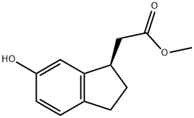 1H-Indene-1-acetic acid, 2,3-dihydro-6-hydroxy-, methyl ester, (1R)- Struktur