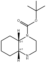 1(2H)-Quinoxalinecarboxylic acid, octahydro-, 1,1-dimethylethyl ester, (4aR,8aS)-rel- Struktur