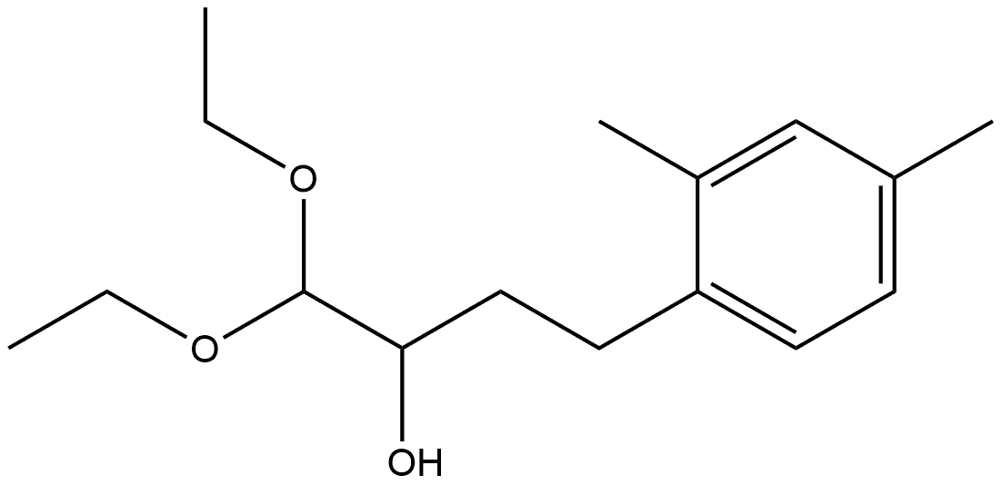 Benzenepropanol, α-(diethoxymethyl)-2,4-dimethyl- Struktur