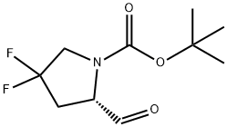 1-Pyrrolidinecarboxylic acid, 4,4-difluoro-2-formyl-, 1,1-dimethylethyl ester, (2S)- Struktur